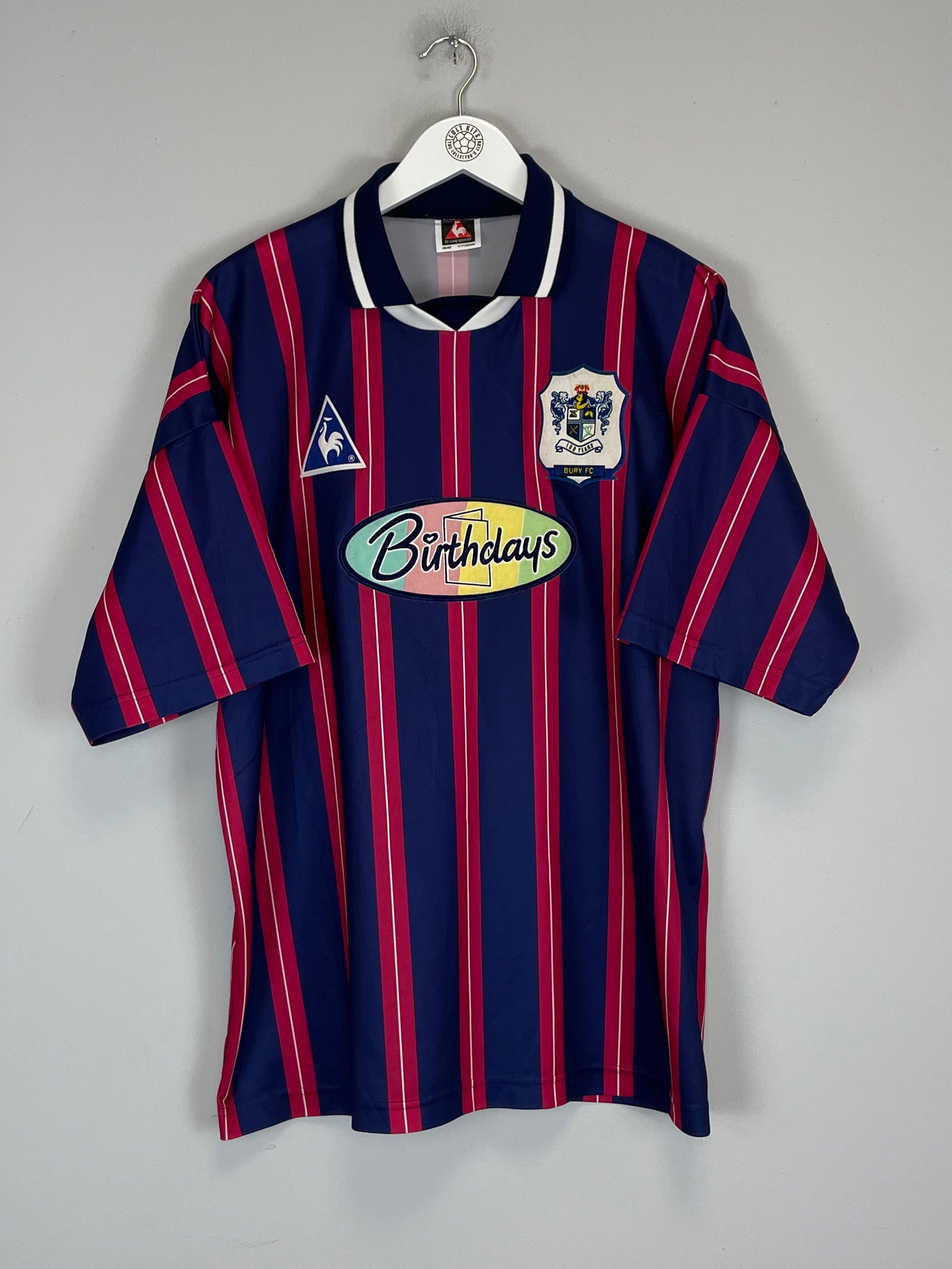 Shop 1996/97 BURY *CENTENARY* AWAY SHIRT (XL) LE COQ, classic football shirts, vintage football shirts & retro soccer jerseys at Cult Kits