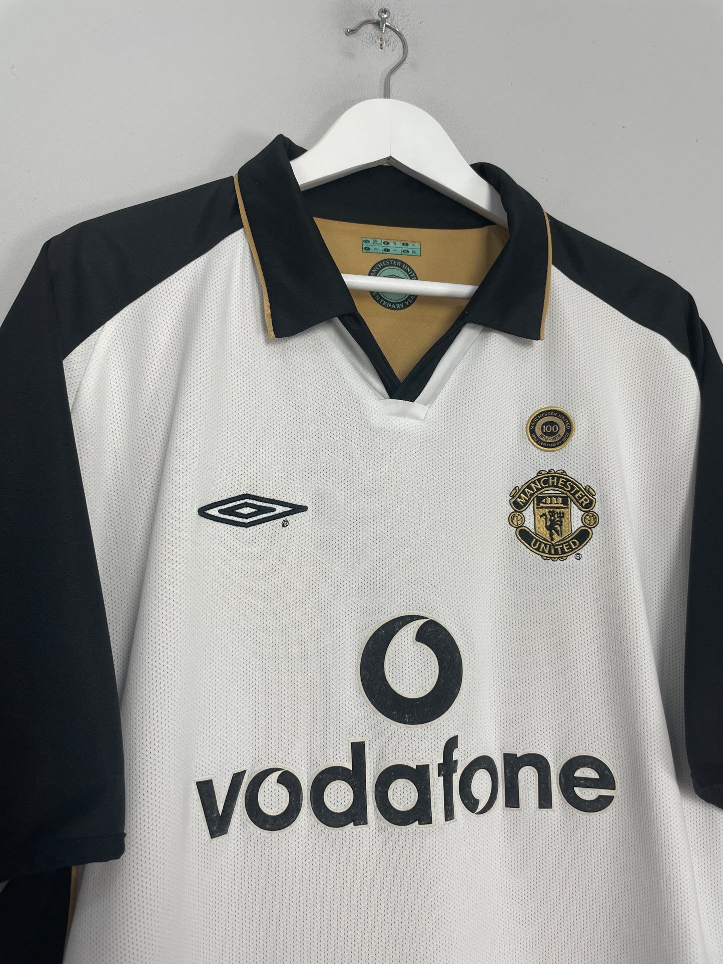 2001/02 MANCHESTER UNITED SCHOLES #18 REVERSIBLE CENTENARY SHIRT (XXL) UMBRO