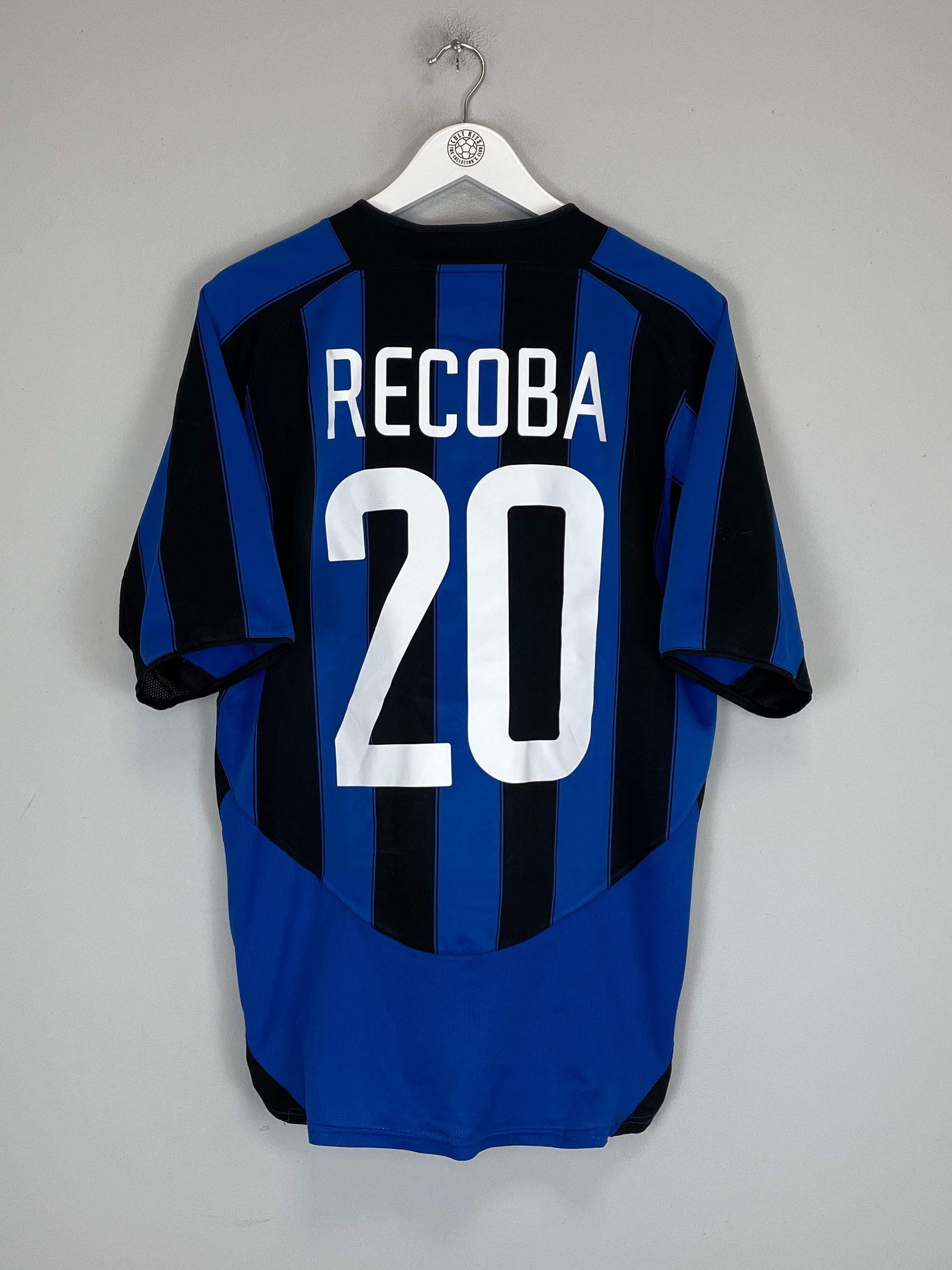 Shop 2003/04 INTER MILAN RECOBA #20 HOME SHIRT (L) NIKE, classic football shirts, vintage football shirts & retro soccer jerseys at Cult Kits