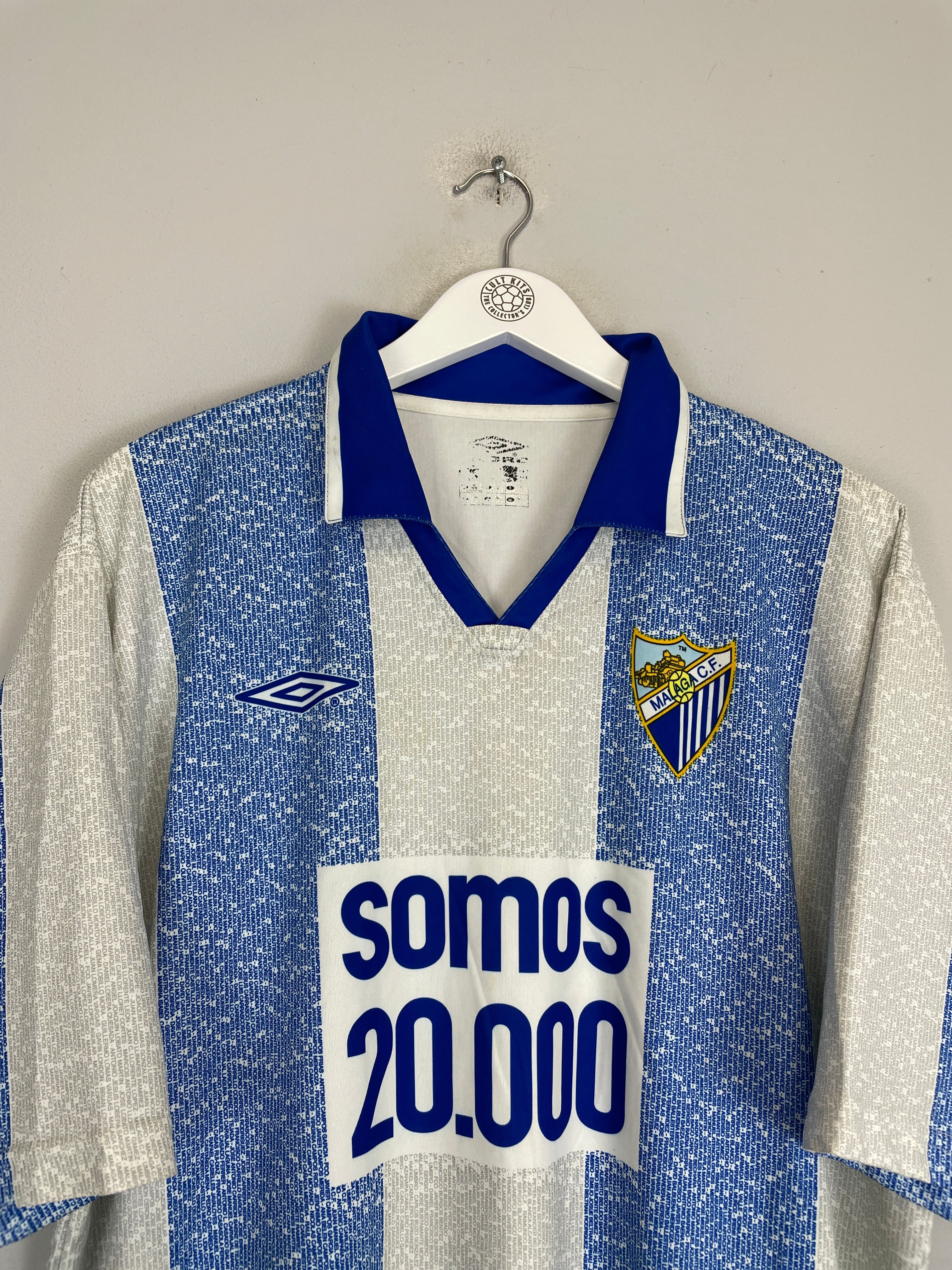 Shop 2004/05 MALAGA HOME SHIRT (XL) UMBRO, classic football shirts, vintage football shirts & retro soccer jerseys at Cult Kits