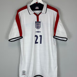 2003/05 ENGLAND HESKEY #21 HOME SHIRT (L) UMBRO
