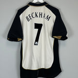 Shop 2001/02 MANCHESTER UNITED BECKHAM #7 AWAY/THIRD SHIRT (M) UMBRO, classic football shirts, vintage football shirts & retro soccer jerseys at Cult Kits