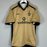 Shop 2001/02 MANCHESTER UNITED BECKHAM #7 AWAY/THIRD SHIRT (M) UMBRO, classic football shirts, vintage football shirts & retro soccer jerseys at Cult Kits