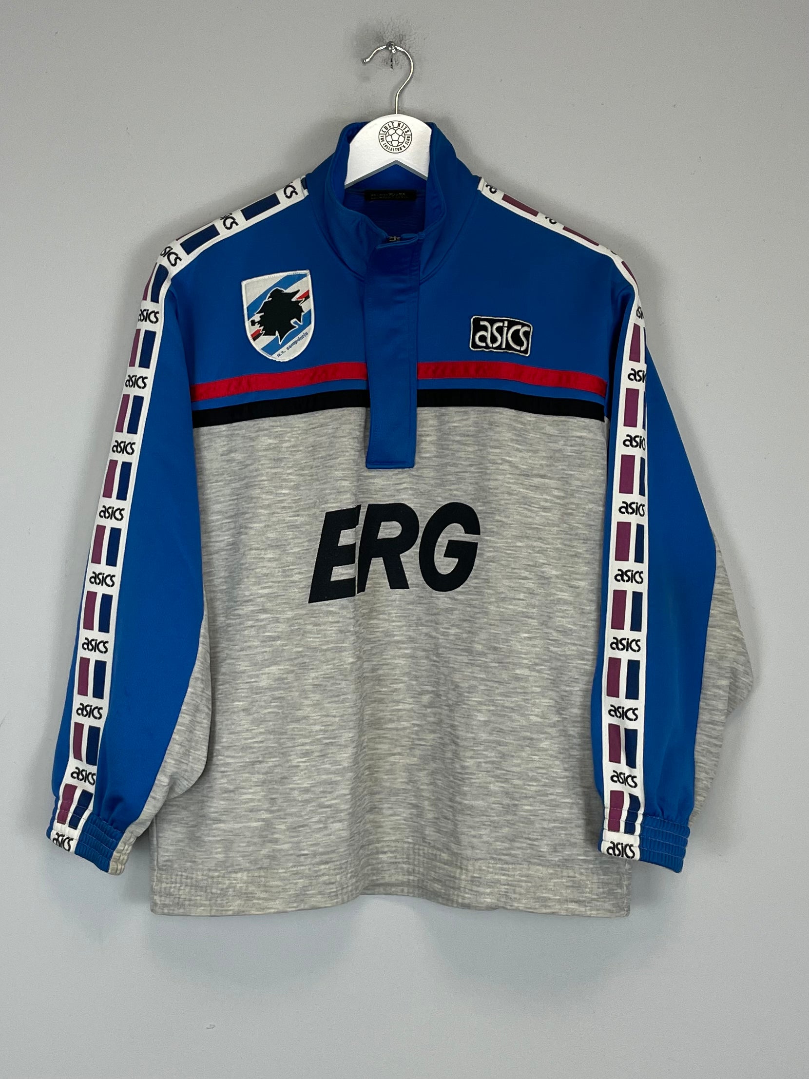 Shop 1990/91 SAMPDORIA 1/4 ZIP (M) ASICS, classic football shirts, vintage football shirts & retro soccer jerseys at Cult Kits