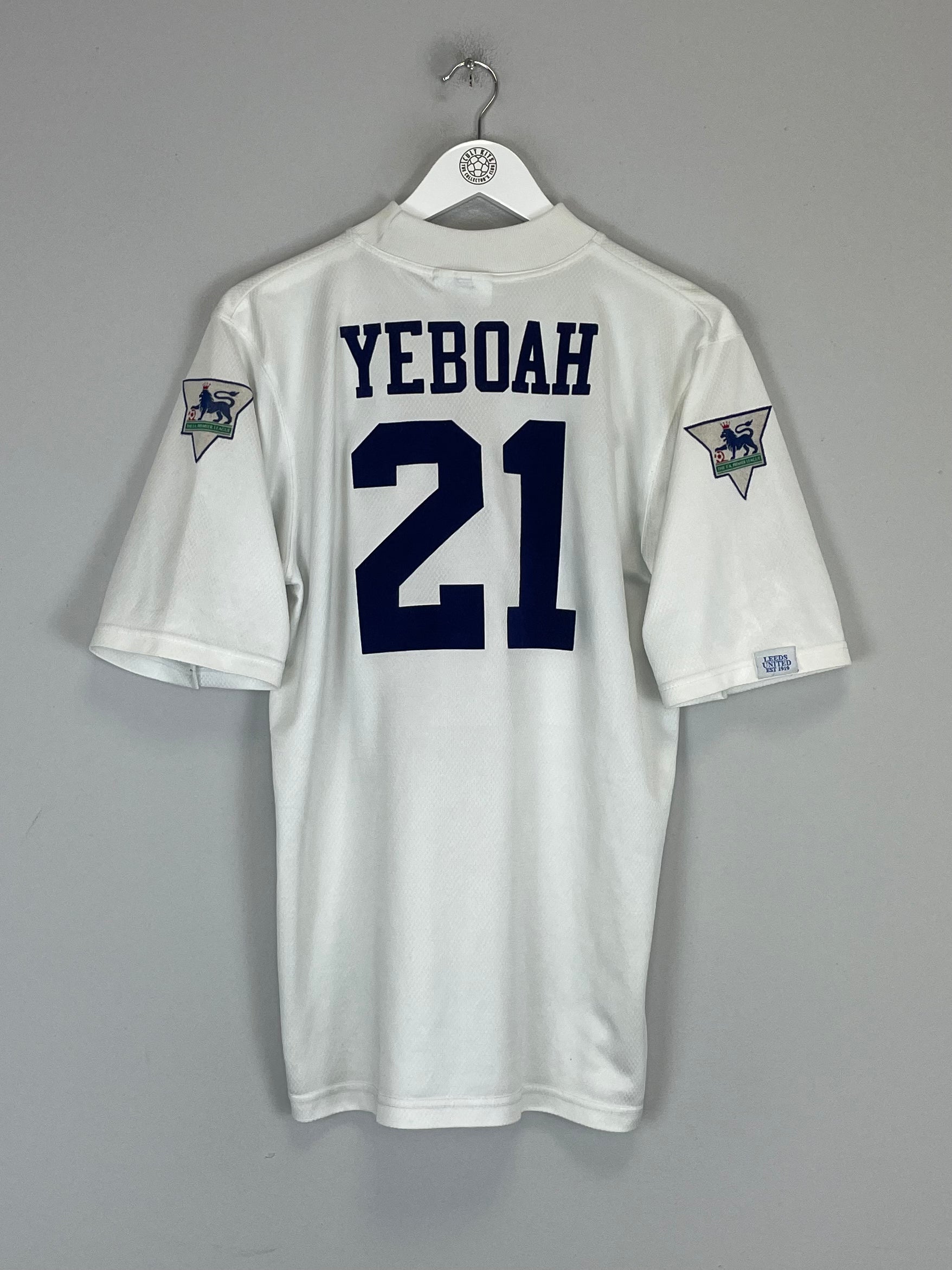Shop 1995/96 LEEDS UNITED YEBOAH #21 HOME SHIRT (M) ASICS, classic football shirts, vintage football shirts & retro soccer jerseys at Cult Kits