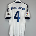 Shop 2012/13 REAL MADRID SERGIO RAMOS #4 HOME SHIRT (L) ADIDAS, classic football shirts, vintage football shirts & retro soccer jerseys at Cult Kits