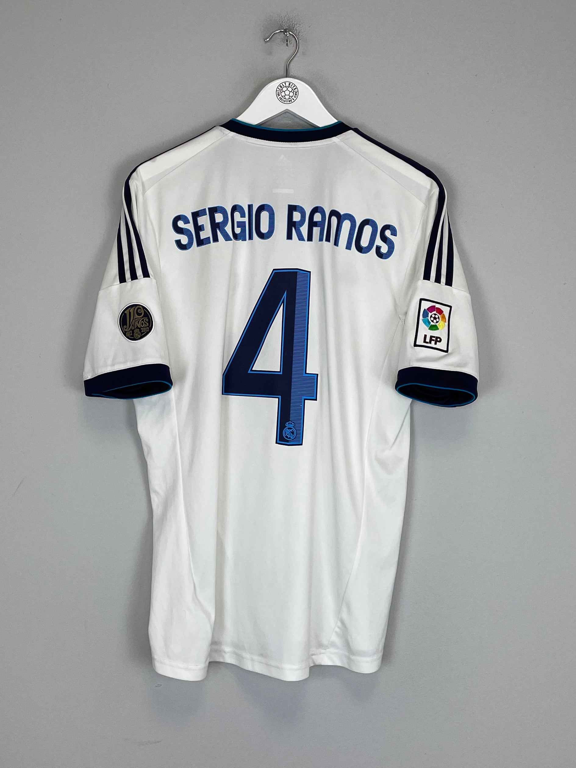 Shop 2012/13 REAL MADRID SERGIO RAMOS #4 HOME SHIRT (L) ADIDAS, classic football shirts, vintage football shirts & retro soccer jerseys at Cult Kits