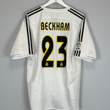 Shop 2003/04 REAL MADRID BECKHAM #23 HOME SHIRT (XL) ADIDAS, classic football shirts, vintage football shirts & retro soccer jerseys at Cult Kits