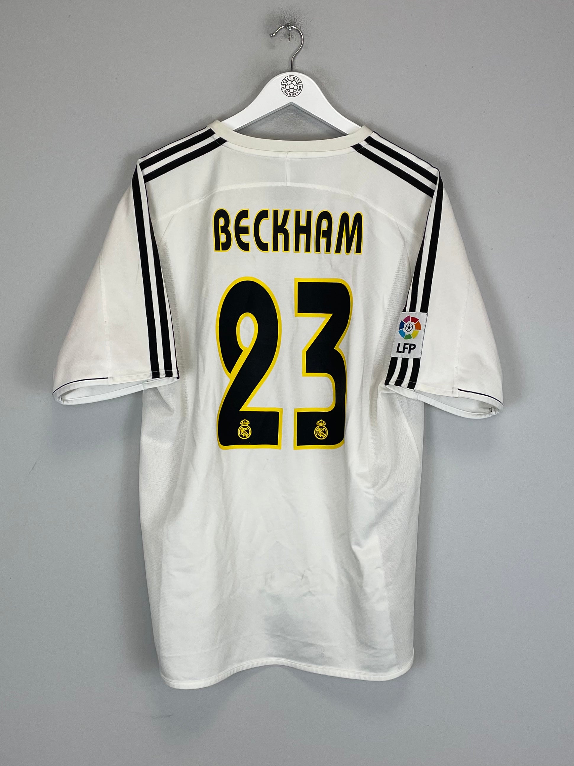 Shop 2003/04 REAL MADRID BECKHAM #23 HOME SHIRT (XL) ADIDAS, classic football shirts, vintage football shirts & retro soccer jerseys at Cult Kits