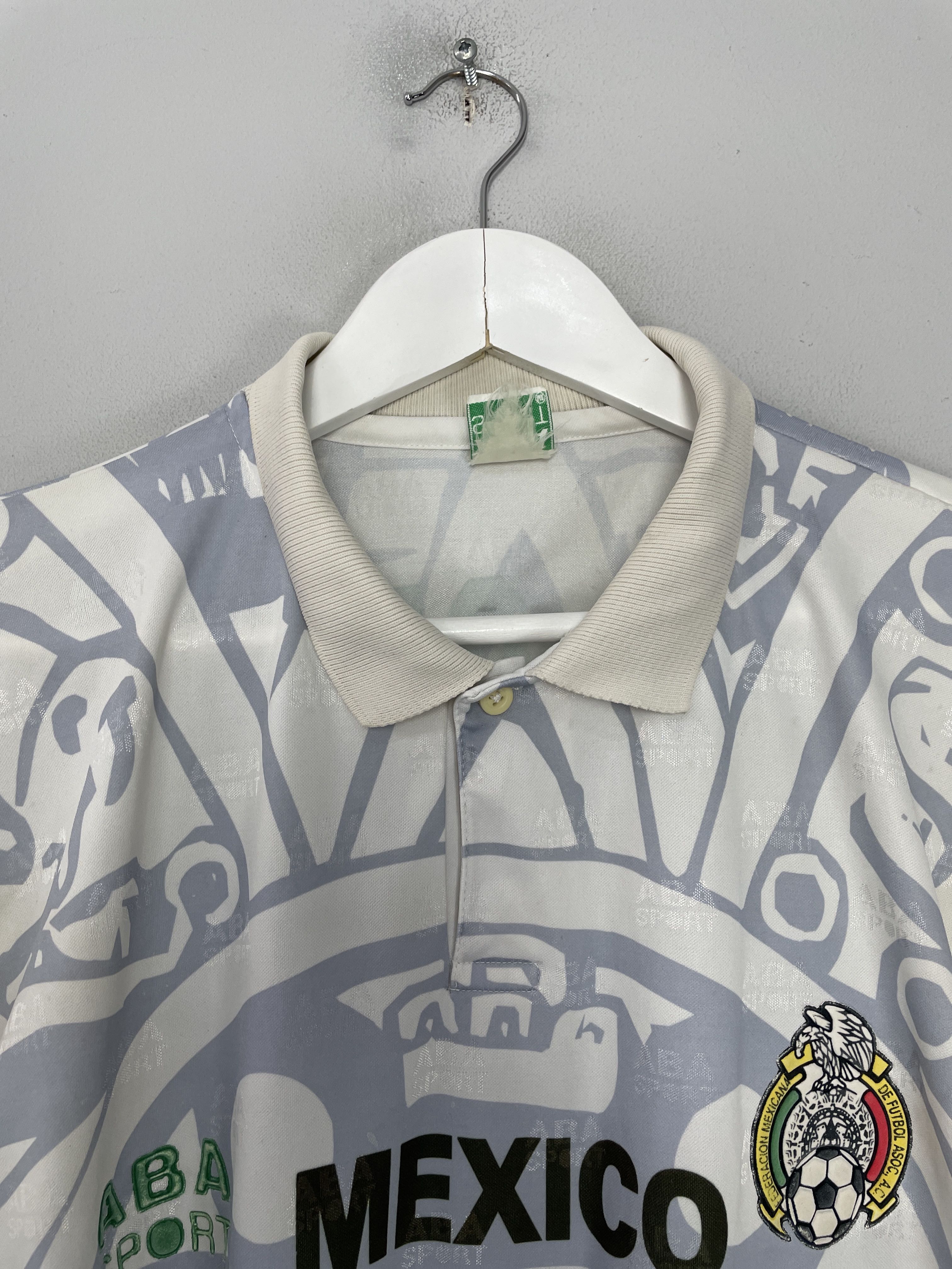 Shop 1996/98 MEXICO DEL OLMO #14 AWAY SHIRT (M) ABA SPORT, classic football shirts, vintage football shirts & retro soccer jerseys at Cult Kits