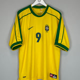 1998/00 BRAZIL RONALDO #9 HOME SHIRT (XL) NIKE