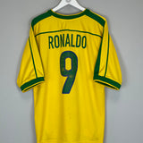 1998/00 BRAZIL RONALDO #9 HOME SHIRT (XL) NIKE
