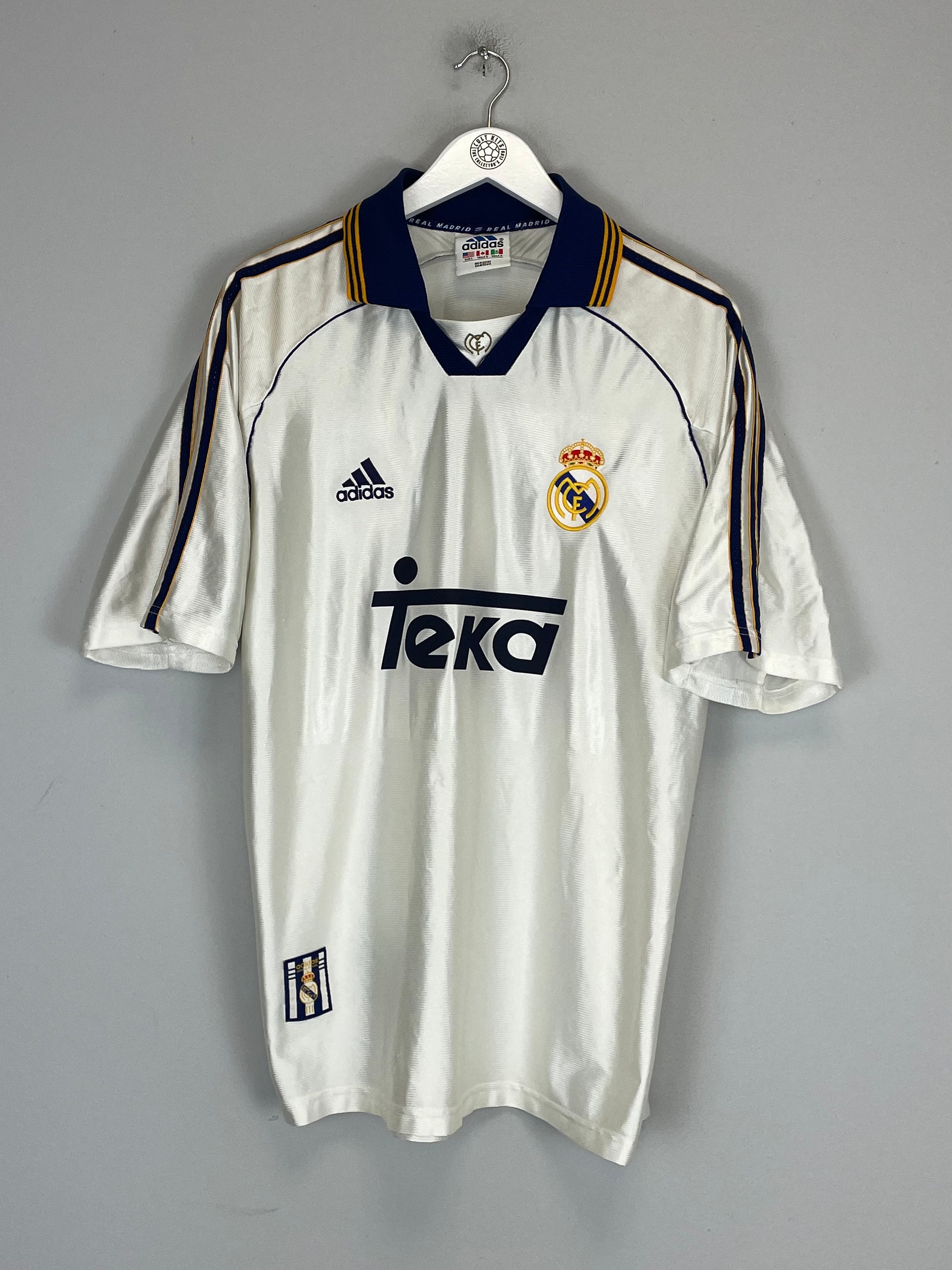 Shop 1998/00 REAL MADRID RAUL #7 HOME SHIRT (L) ADIDAS, classic football shirts, vintage football shirts & retro soccer jerseys at Cult Kits