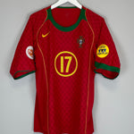 Shop 2004/06 PORTUGAL RONALDO #17 HOME SHIRT (L) NIKE, classic football shirts, vintage football shirts & retro soccer jerseys at Cult Kits