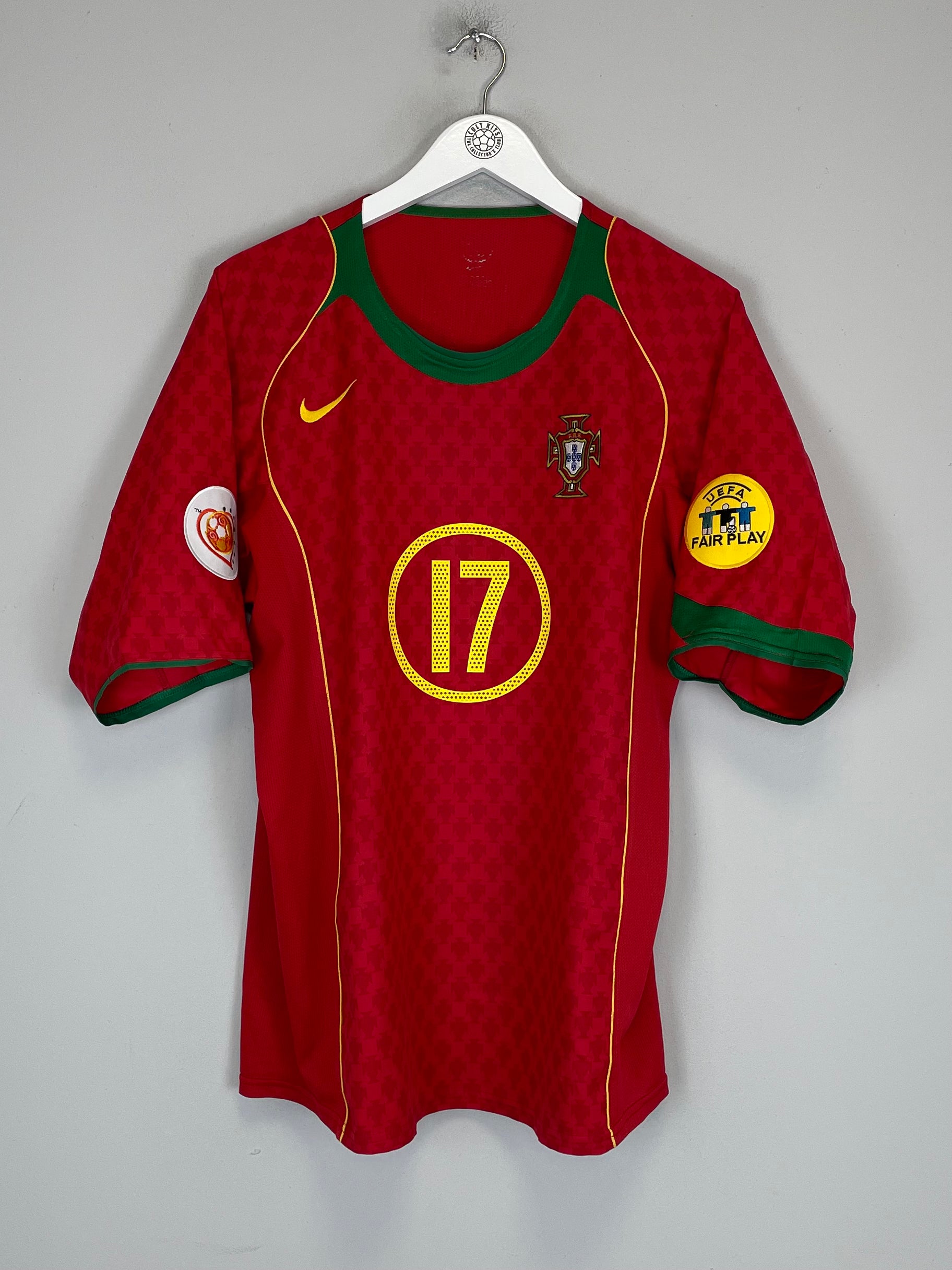 Shop 2004/06 PORTUGAL RONALDO #17 HOME SHIRT (L) NIKE, classic football shirts, vintage football shirts & retro soccer jerseys at Cult Kits