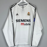 2003/04 REAL MADRID BECKHAM #23 C/L L/S HOME SHIRT (XL) ADIDAS