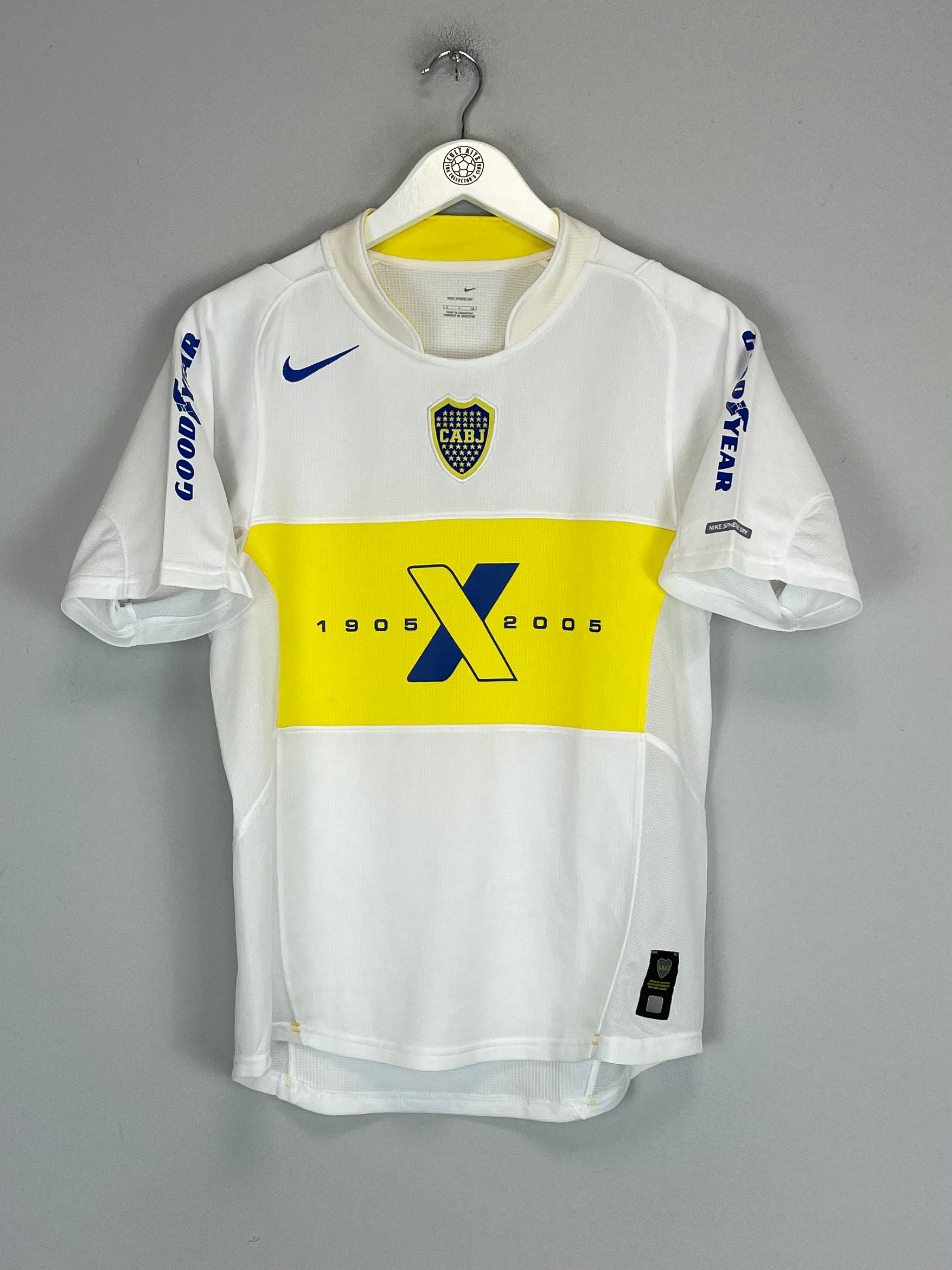 Shop 2005 BOCA JUNIORS *CENTENARY* AWAY SHIRT (S) NIKE, classic football shirts, vintage football shirts & retro soccer jerseys at Cult Kits