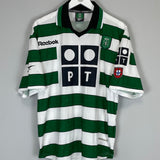 Shop 2000/01 SPORTING CP HOME SHIRT (M) REEBOK, classic football shirts, vintage football shirts & retro soccer jerseys at Cult Kits