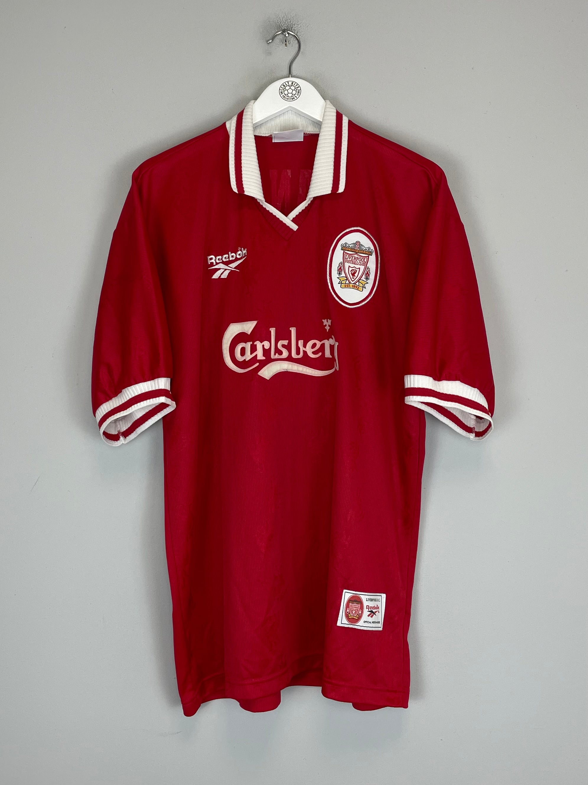 Shop 1996/98 LIVERPOOL MCMANAMAN #7 HOME SHIRT (XXL) REEBOK, classic football shirts, vintage football shirts & retro soccer jerseys at Cult Kits