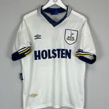 Shop 1993/95 TOTTENHAM KLINSMANN #18 HOME SHIRT (M) UMBRO, classic football shirts, vintage football shirts & retro soccer jerseys at Cult Kits