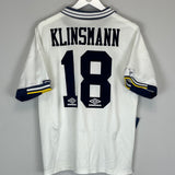 Shop 1993/95 TOTTENHAM KLINSMANN #18 HOME SHIRT (M) UMBRO, classic football shirts, vintage football shirts & retro soccer jerseys at Cult Kits