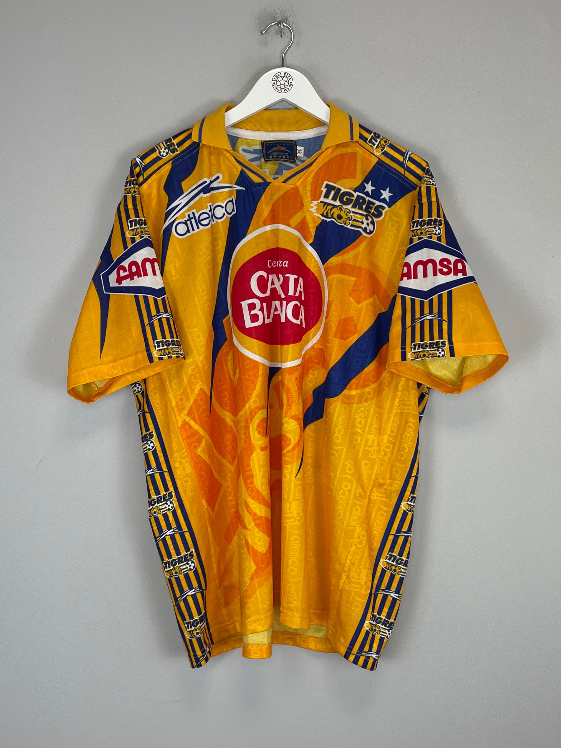 Shop 1997/98 TIGRES HOME SHIRT (XL) ATLETICA, classic football shirts, vintage football shirts & retro soccer jerseys at Cult Kits