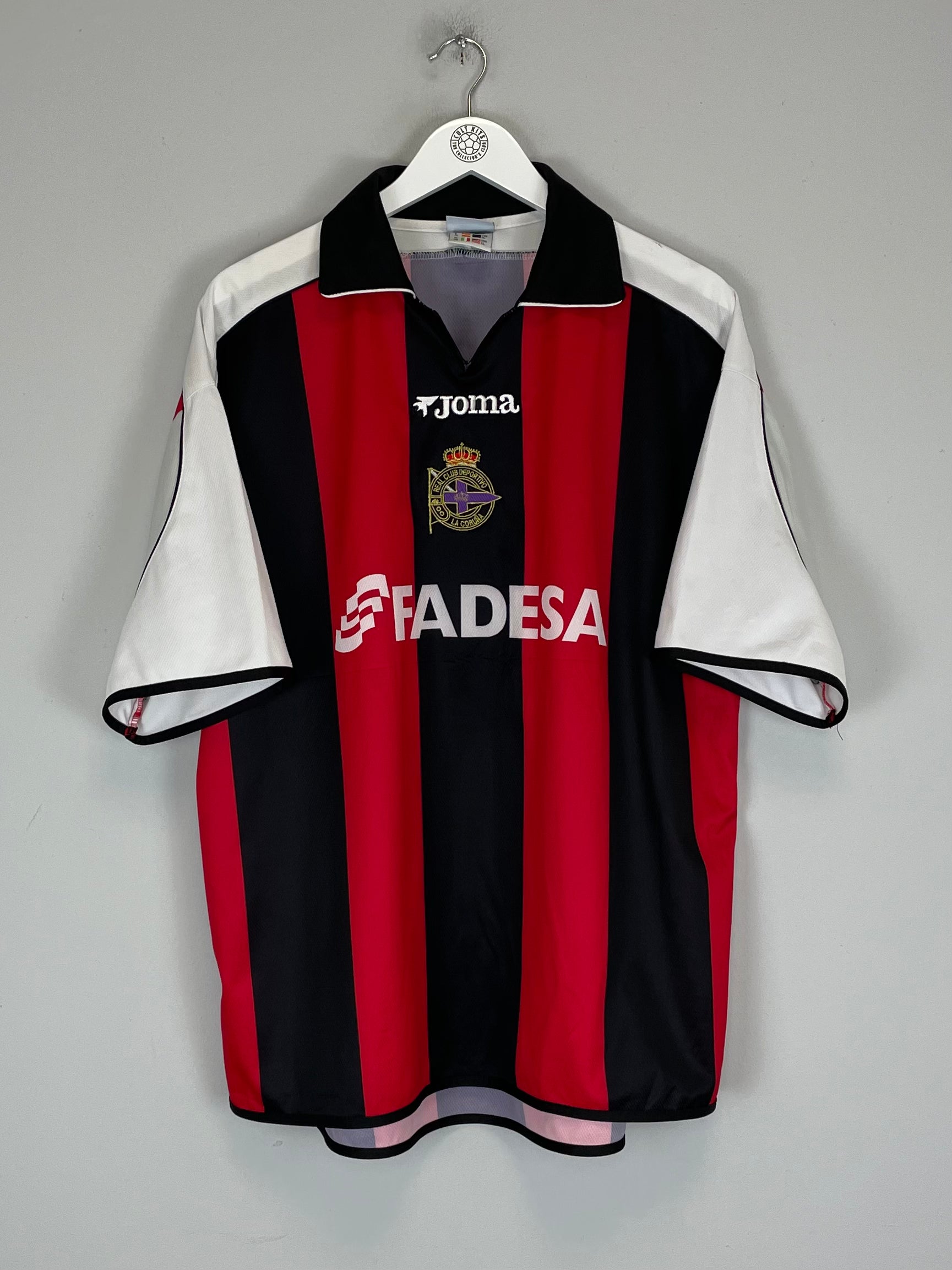 Shop 2001/02 DEPORTIVO LA CORUNA VALERON #21 AWAY SHIRT (XL) JOMA, classic football shirts, vintage football shirts & retro soccer jerseys at Cult Kits