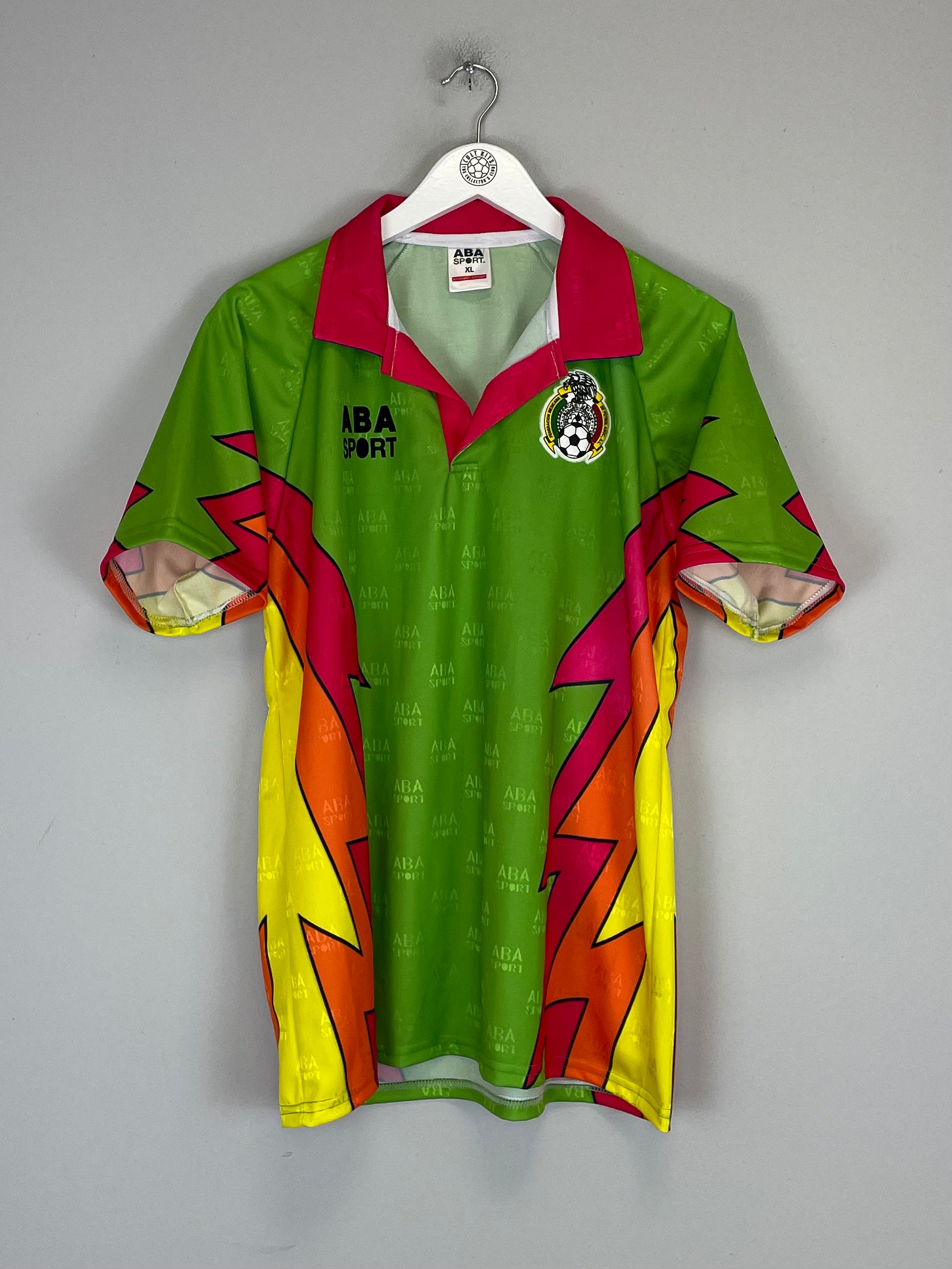Shop 1995 MEXICO CAMPOS #1 *REISSUE* GK SHIRT (XL) ABA SPORT, classic football shirts, vintage football shirts & retro soccer jerseys at Cult Kits