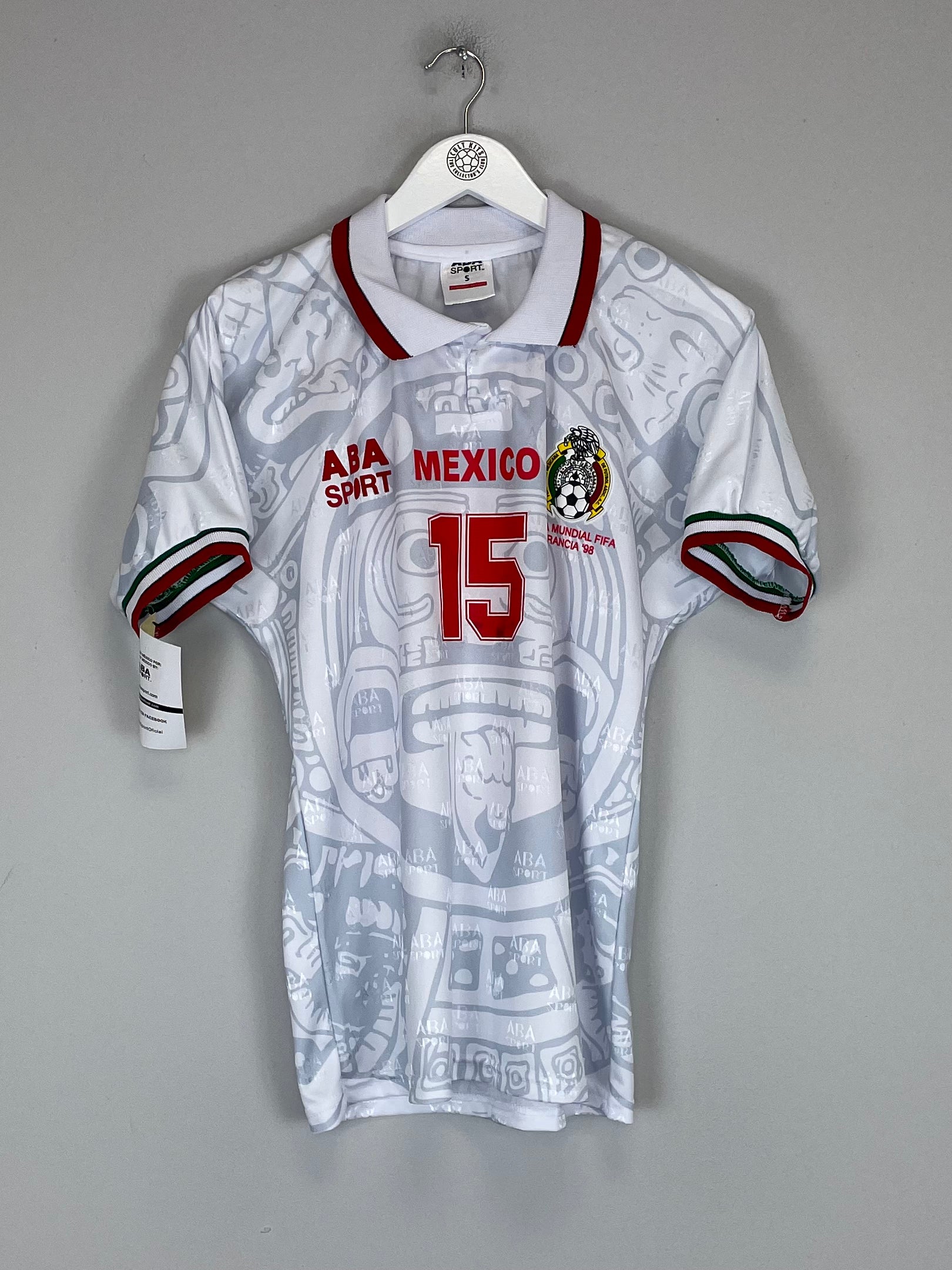 Shop 1998 MEXICO HERNANDEZ #15 *REISSUE* BNWT AWAY SHIRT (S) ABA SPORT, classic football shirts, vintage football shirts & retro soccer jerseys at Cult Kits
