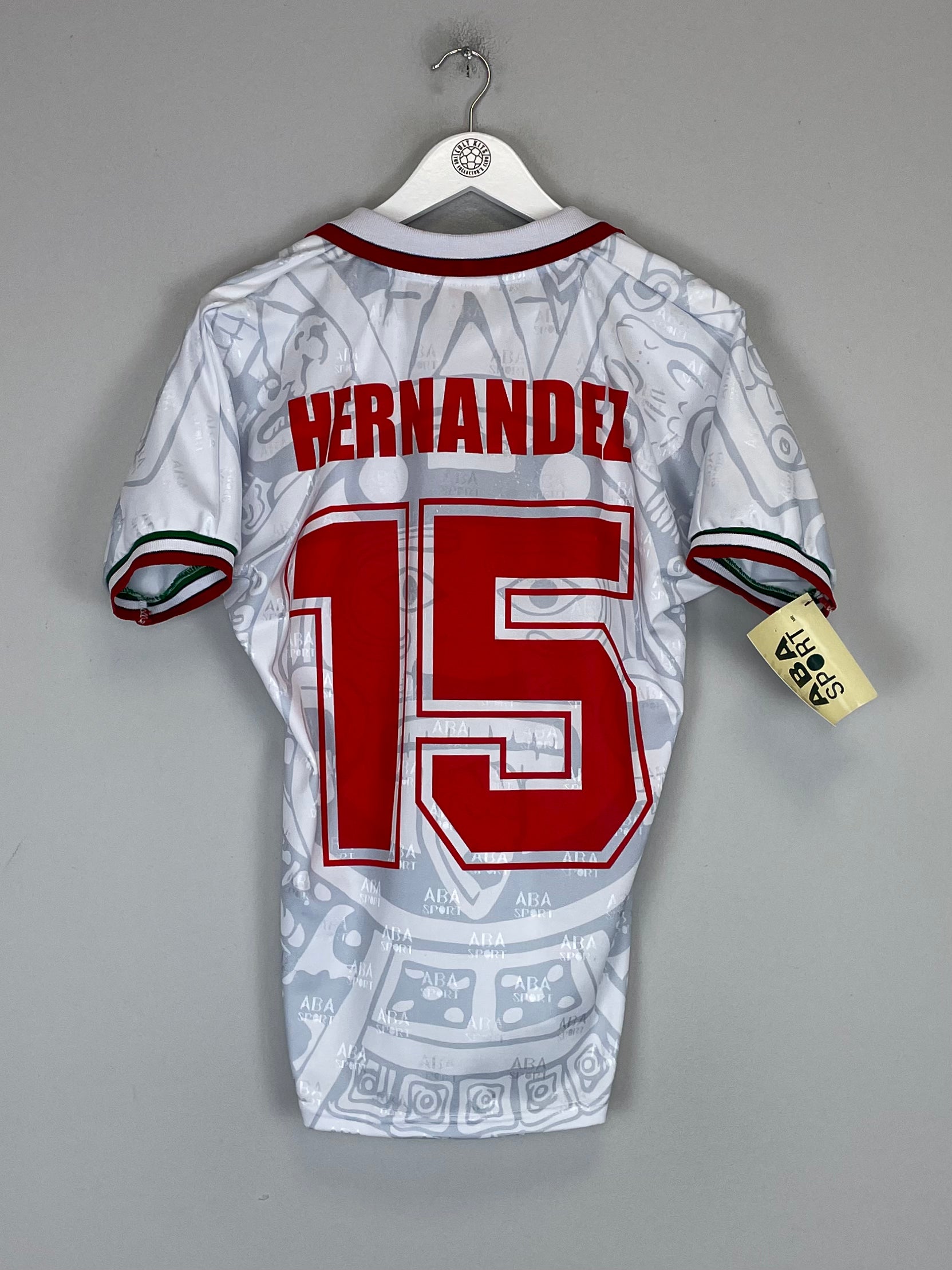 Shop 1998 MEXICO HERNANDEZ #15 *REISSUE* BNWT AWAY SHIRT (S) ABA SPORT, classic football shirts, vintage football shirts & retro soccer jerseys at Cult Kits
