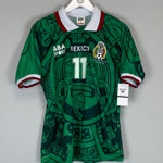 Shop 1998 MEXICO BLANCO #11 *REISSUE* BNWT HOME SHIRT (S) ABA SPORT, classic football shirts, vintage football shirts & retro soccer jerseys at Cult Kits