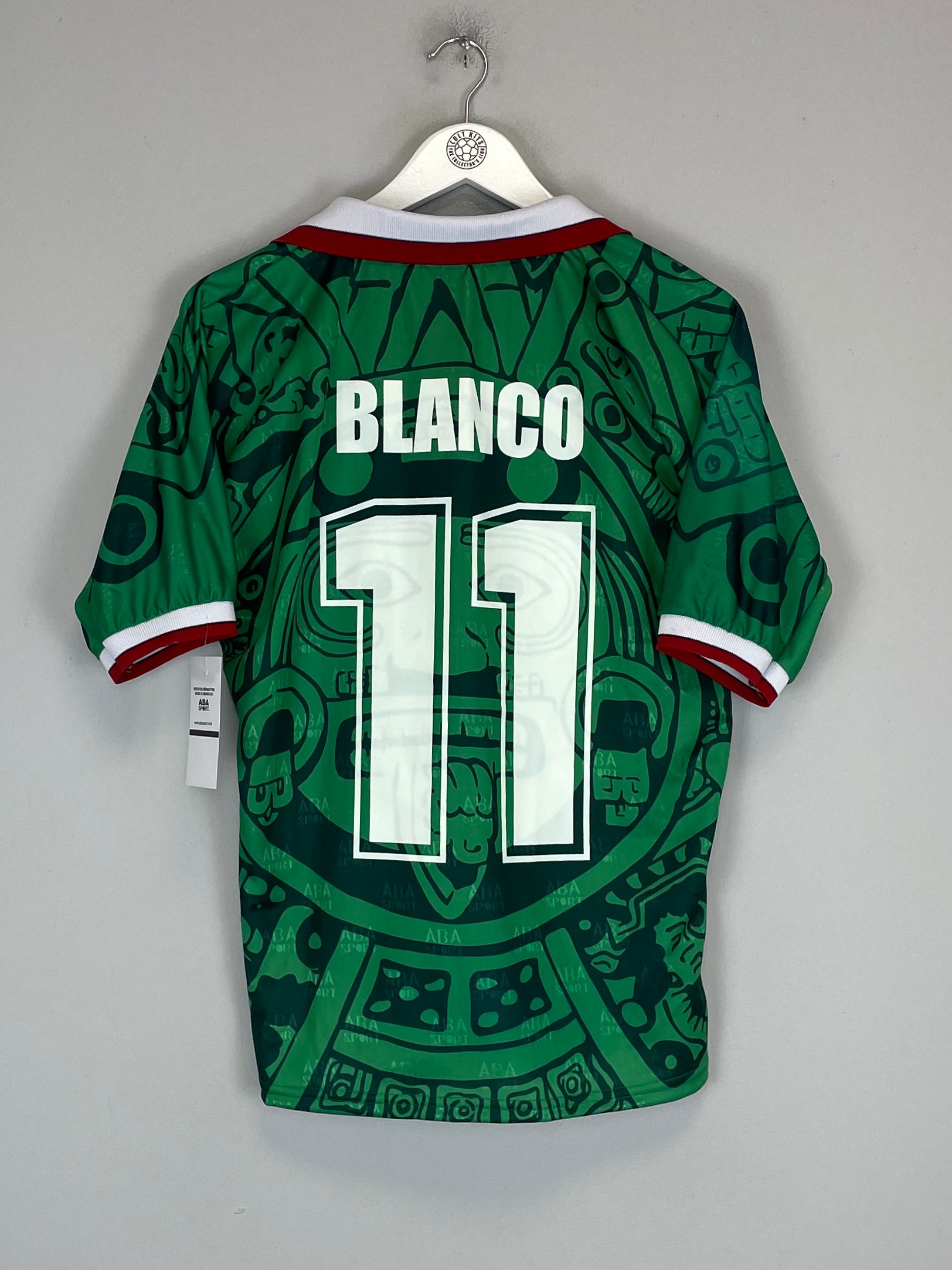 Shop 1998 MEXICO BLANCO #11 *REISSUE* BNWT HOME SHIRT (S) ABA SPORT, classic football shirts, vintage football shirts & retro soccer jerseys at Cult Kits