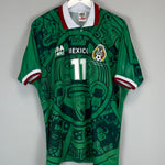 Shop 1998 MEXICO BLANCO #11 *REISSUE* BNWT HOME SHIRT (XXL) ABA SPORT, classic football shirts, vintage football shirts & retro soccer jerseys at Cult Kits