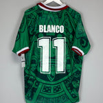Shop 1998 MEXICO BLANCO #11 *REISSUE* BNWT HOME SHIRT (XXL) ABA SPORT, classic football shirts, vintage football shirts & retro soccer jerseys at Cult Kits