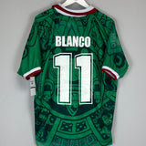 Shop 1998 MEXICO BLANCO #11 *REISSUE* BNWT HOME SHIRT (XXL) ABA SPORT, classic football shirts, vintage football shirts & retro soccer jerseys at Cult Kits