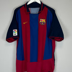Shop 2003/04 BARCELONA RONALDINO #10 HOME SHIRT (XL) NIKE, classic football shirts, vintage football shirts & retro soccer jerseys at Cult Kits