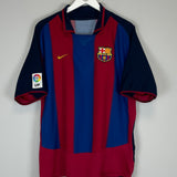 Shop 2003/04 BARCELONA RONALDINO #10 HOME SHIRT (XL) NIKE, classic football shirts, vintage football shirts & retro soccer jerseys at Cult Kits