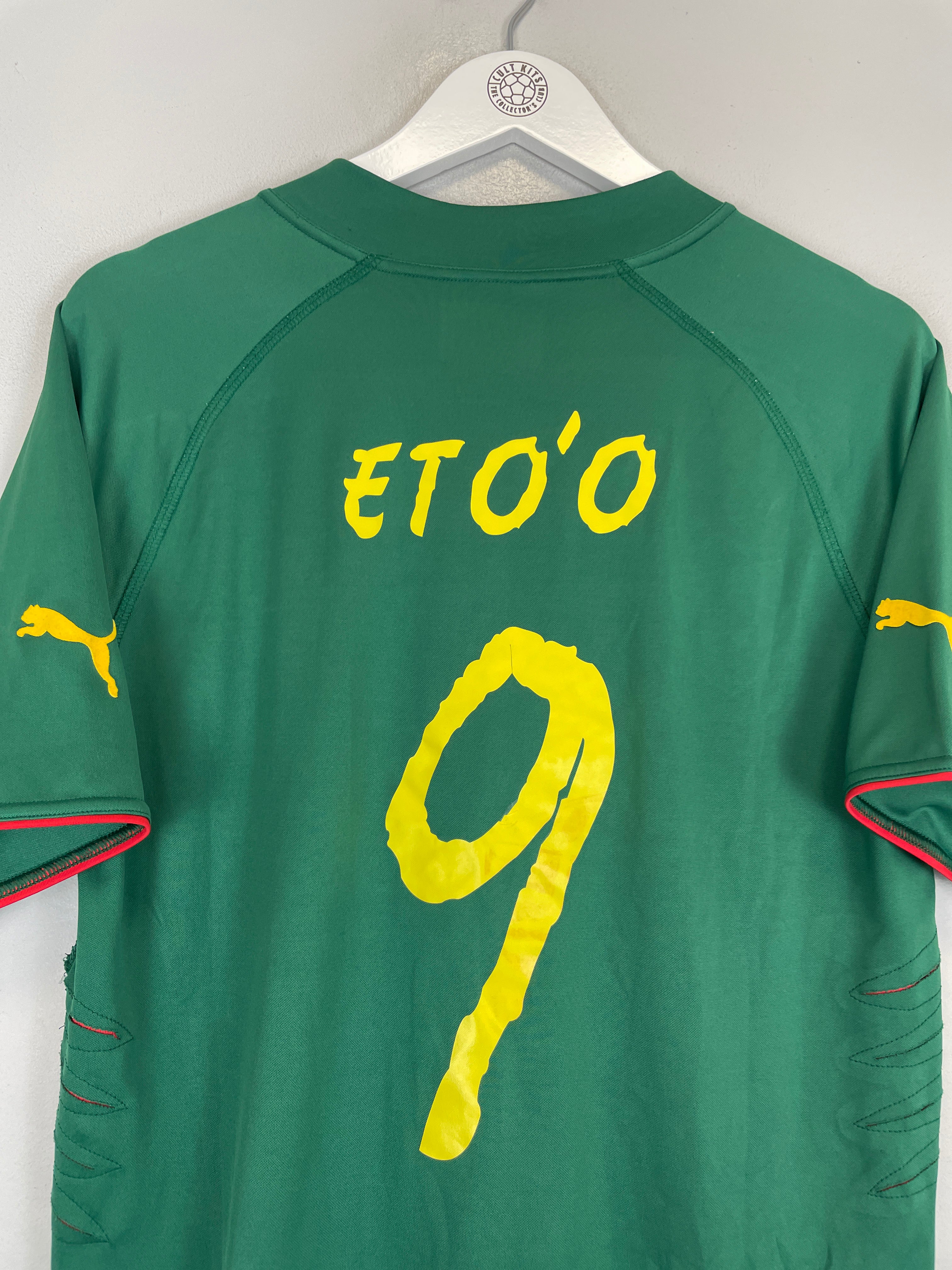 Shop 2004/06 CAMEROON ETO'O #9 HOME SHIRT (L) PUMA, classic football shirts, vintage football shirts & retro soccer jerseys at Cult Kits