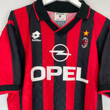 Shop 1995/96 AC MILAN WEAH #9 HOME SHIRT (XL) LOTTO, classic football shirts, vintage football shirts & retro soccer jerseys at Cult Kits