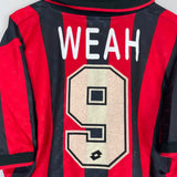 Shop 1995/96 AC MILAN WEAH #9 HOME SHIRT (XL) LOTTO, classic football shirts, vintage football shirts & retro soccer jerseys at Cult Kits