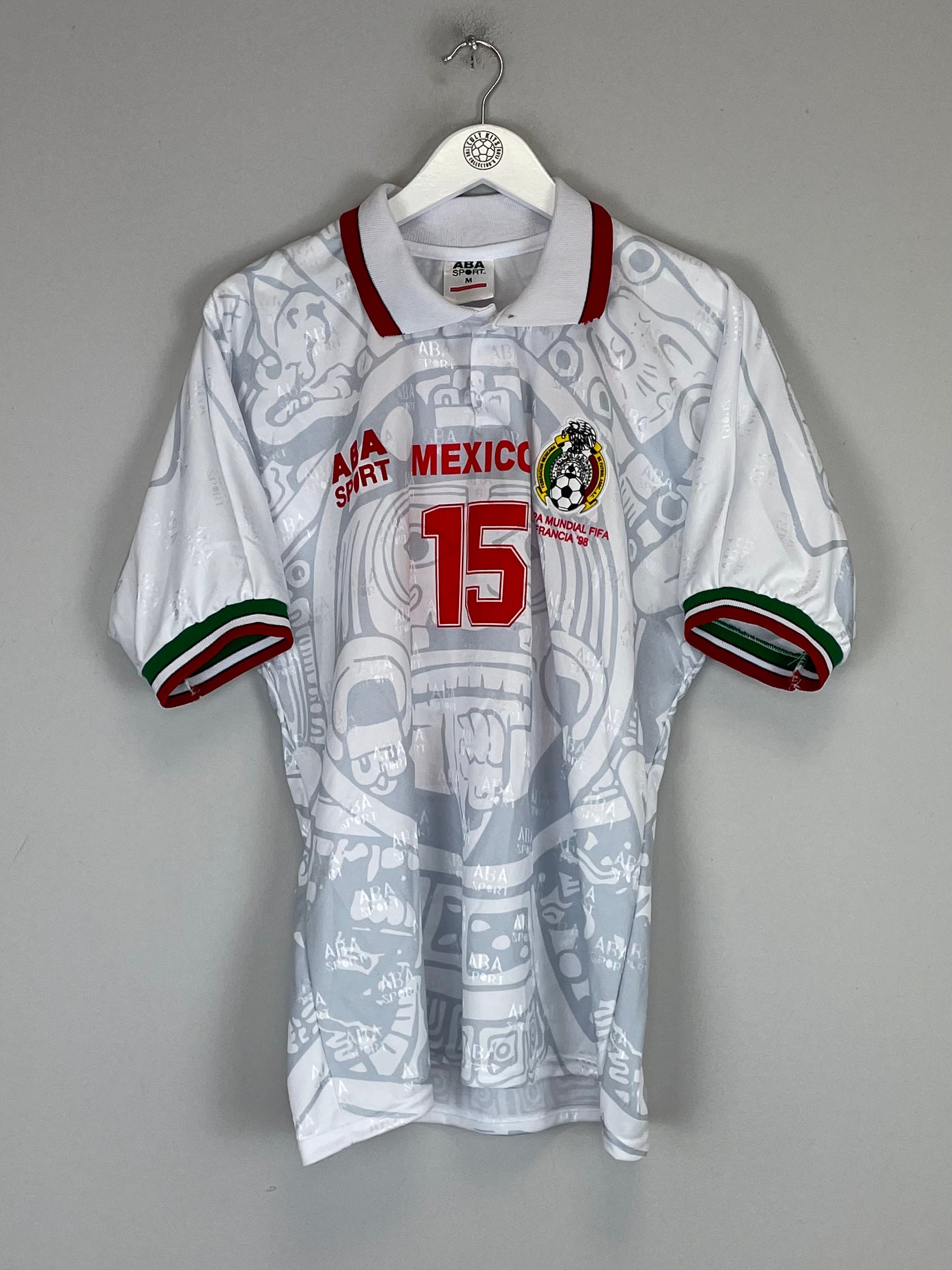 Shop 1998 MEXICO HERNANDEZ #15 *REISSUE* AWAY SHIRT (M) ABA SPORT, classic football shirts, vintage football shirts & retro soccer jerseys at Cult Kits
