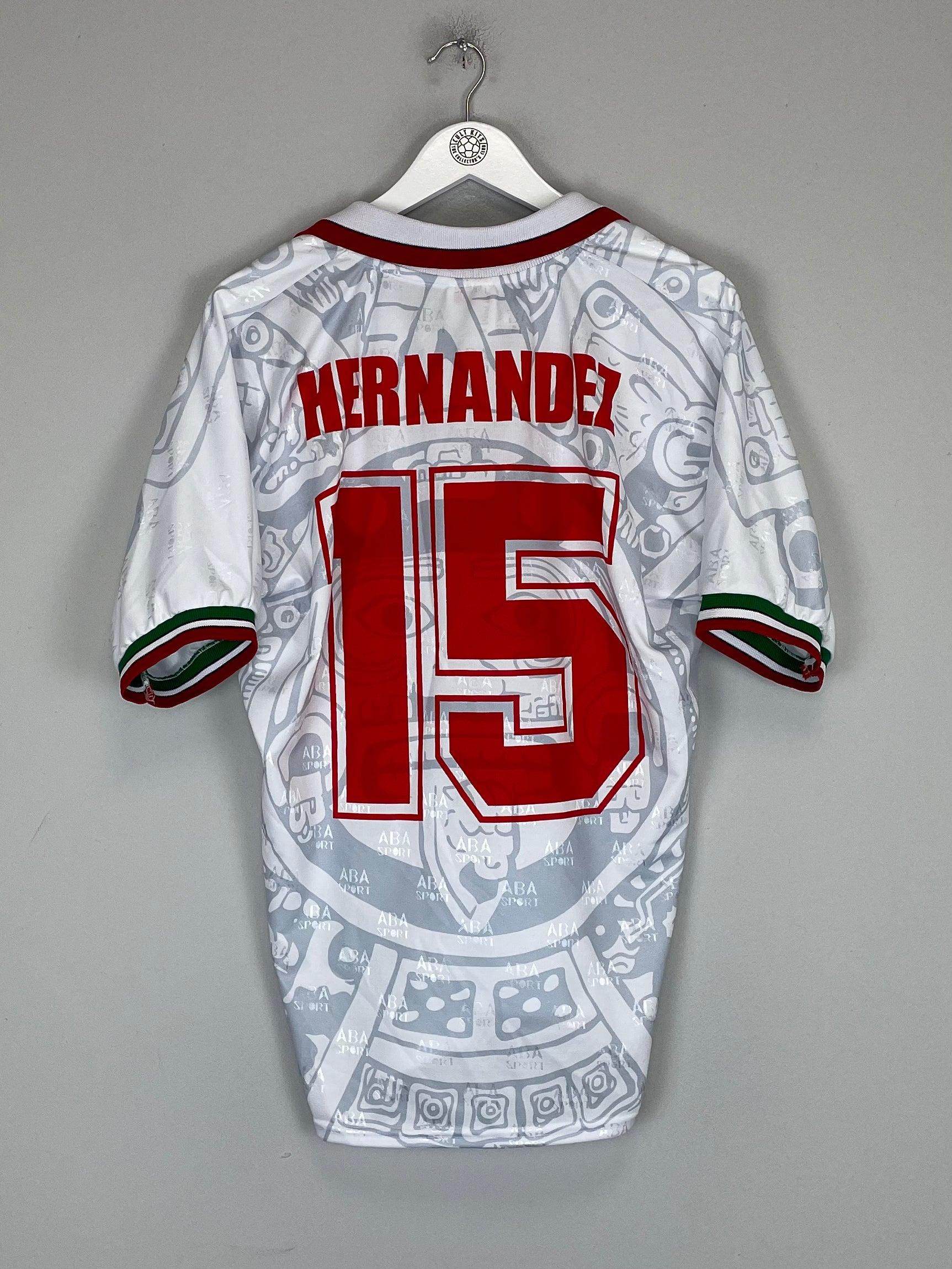 Shop 1998 MEXICO HERNANDEZ #15 *REISSUE* AWAY SHIRT (M) ABA SPORT, classic football shirts, vintage football shirts & retro soccer jerseys at Cult Kits