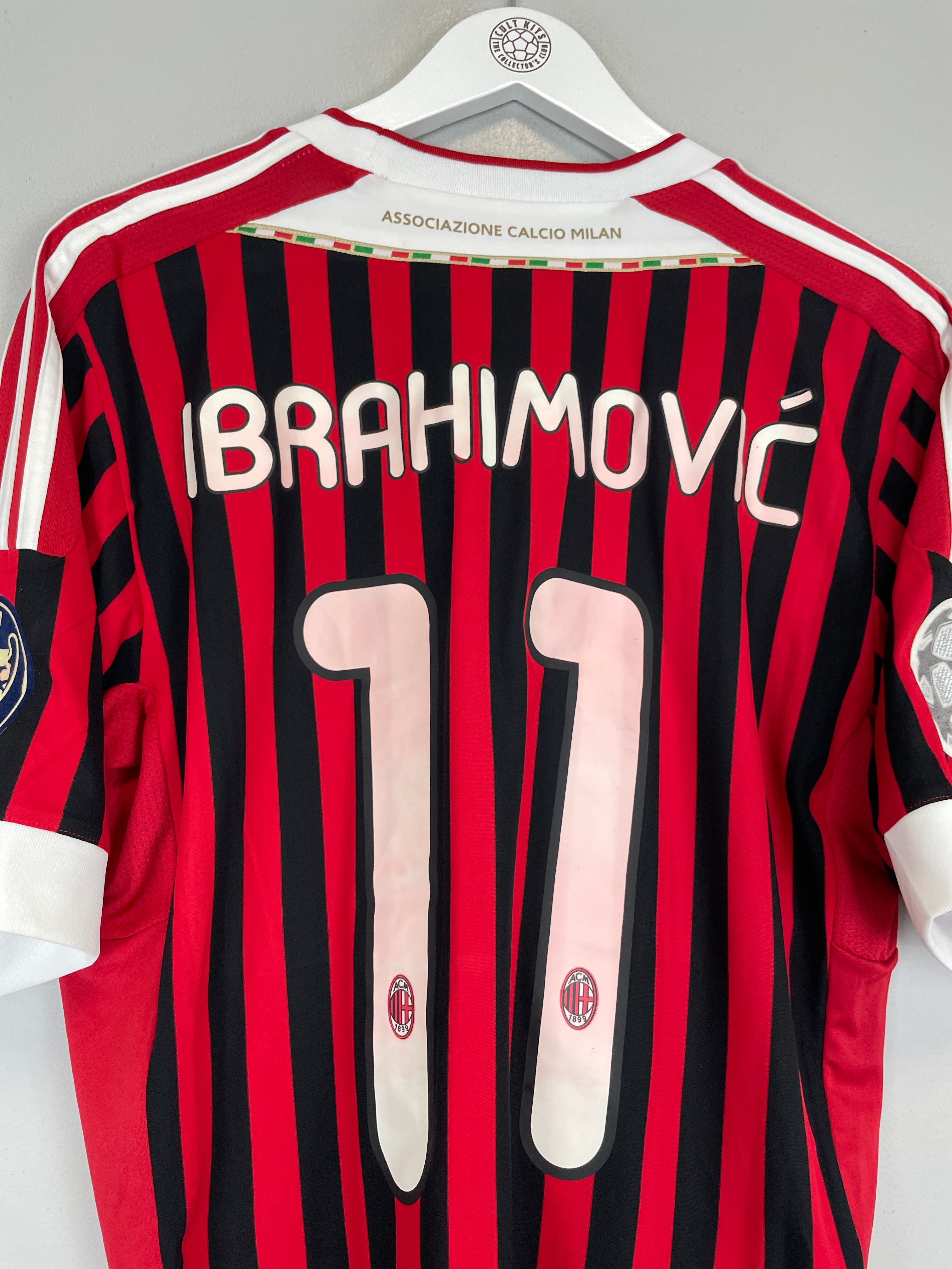 Shop 2011/12 AC MILAN IBRAHIMOVIC #11 C/L HOME SHIRT (L) ADIDAS, classic football shirts, vintage football shirts & retro soccer jerseys at Cult Kits