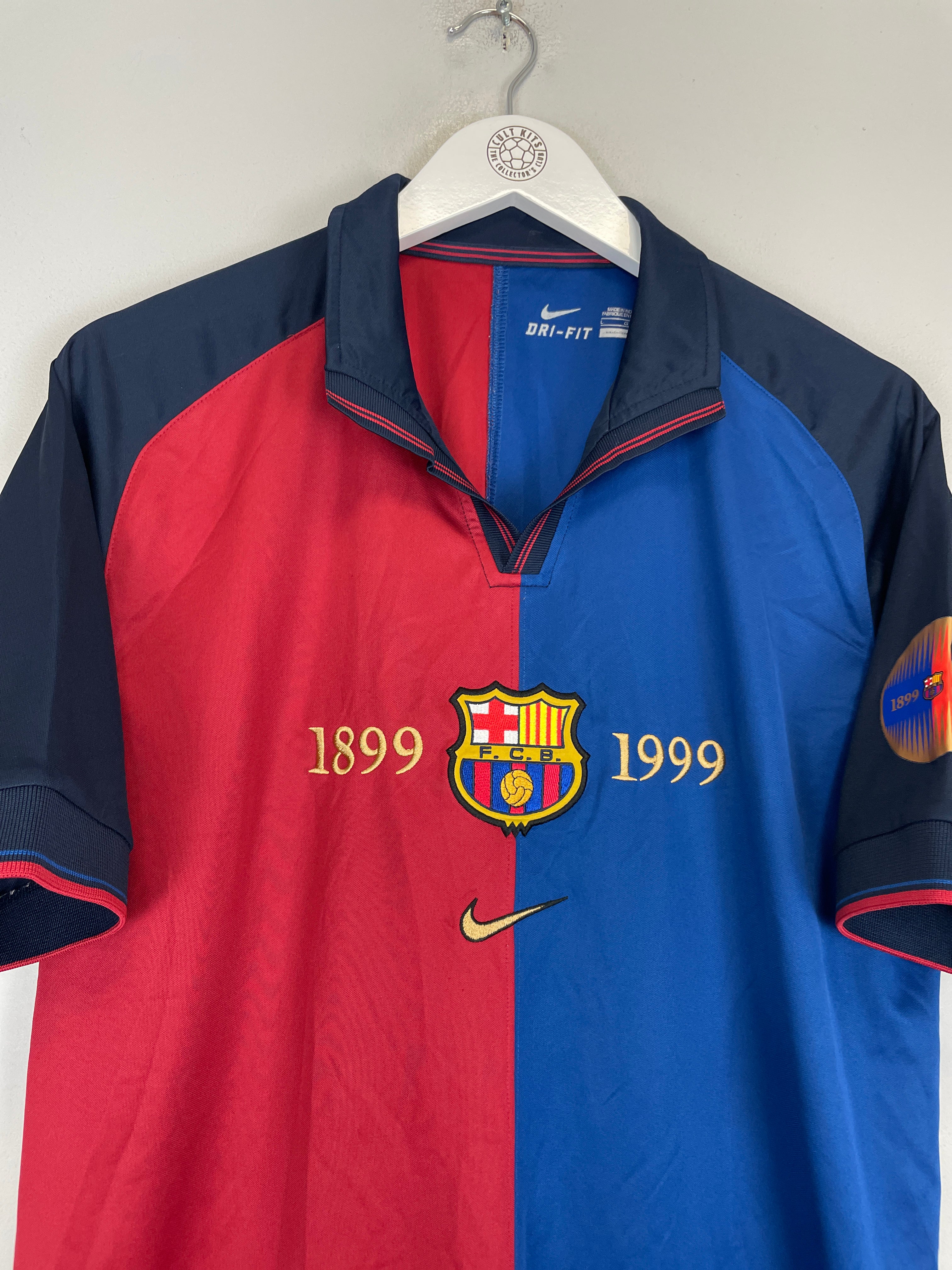 Shop 1999/00 BARCELONA HOME SHIRT (L) NIKE, classic football shirts, vintage football shirts & retro soccer jerseys at Cult Kits
