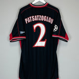 2002/03 OLYMPIAKOS PATSATZOGLU #2 C/L *MATCH WORN vs MANCHESTER UNITED* AWAY SHIRT (XL) UMBRO