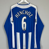2005/06 WIGAN HENCHOZ #6 *MATCH WORN vs MANCHESTER UNITED* L/S HOME SHIRT (XL) JJB
