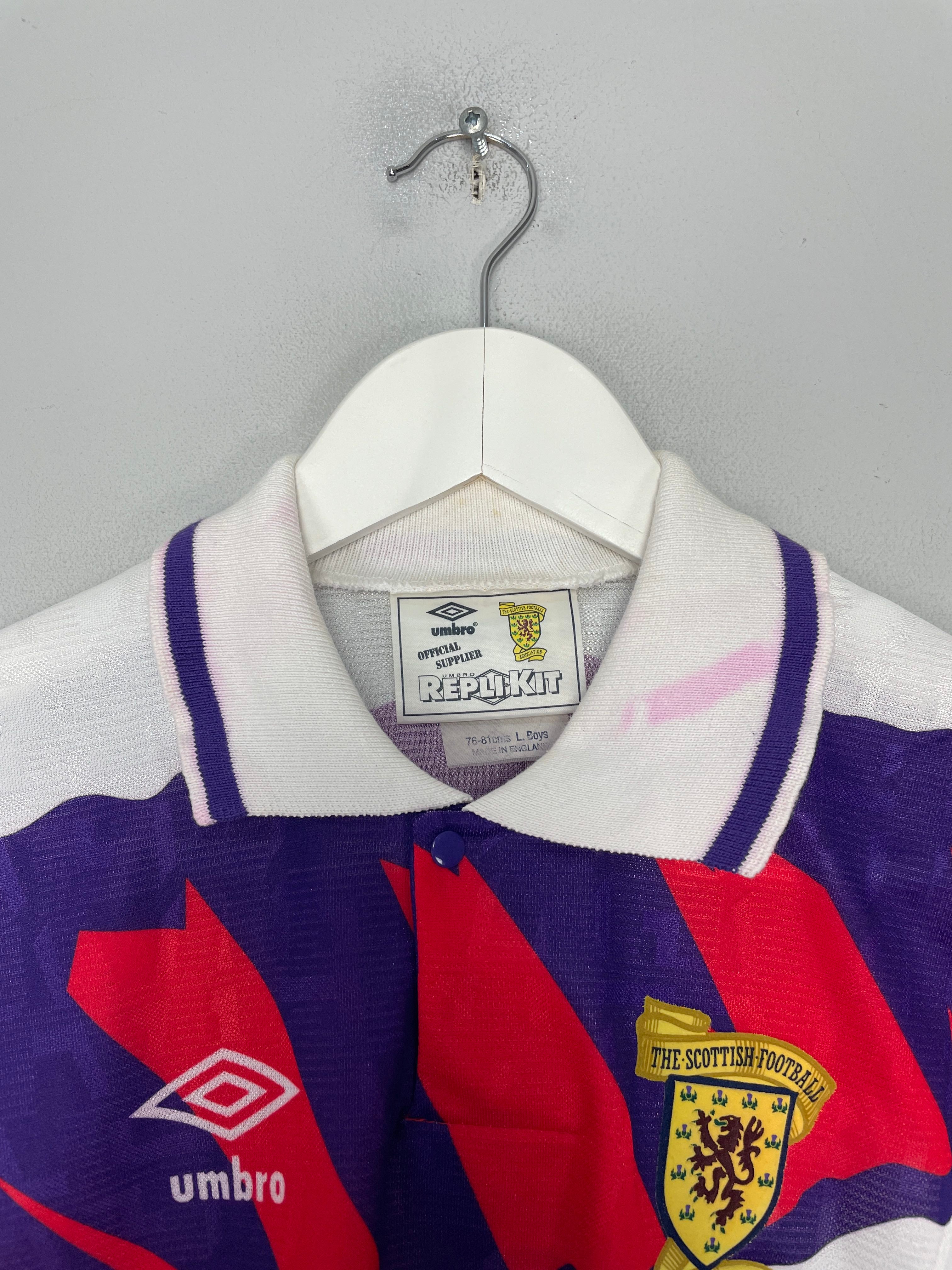 Shop 1991/93 SCOTLAND AWAY SHIRT (L.KIDS) UMBRO, classic football shirts, vintage football shirts & retro soccer jerseys at Cult Kits