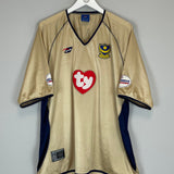 2002/03 PORTSMOUTH TAVLARDIS #22 *MATCH ISSUE vs MANCHESTER UNITED* AWAY SHIRT (XL) OM