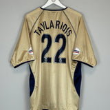 2002/03 PORTSMOUTH TAVLARDIS #22 *MATCH ISSUE vs MANCHESTER UNITED* AWAY SHIRT (XL) OM