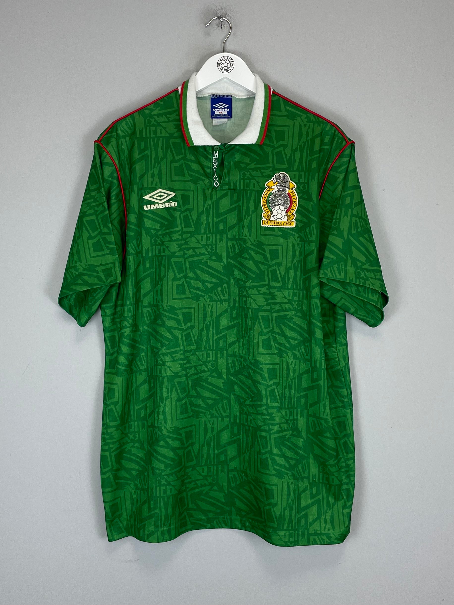 Shop 1994 MEXICO HOME SHIRT (XL) UMBRO, classic football shirts, vintage football shirts & retro soccer jerseys at Cult Kits